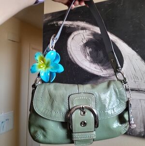 Vintage Coach Soho Buckle Flap Greenish Blue